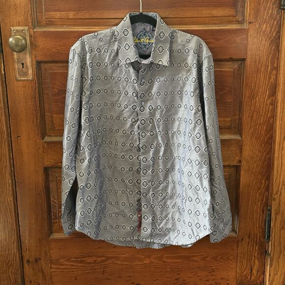 Robert Graham Long Sleeve Shirt - Classic Fit - M embroidered geometric Print - Picture 1 of 4